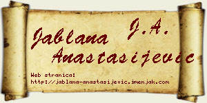 Jablana Anastasijević vizit kartica